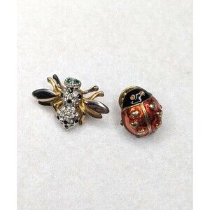 Vintage Insect Bug Brooch Pinback Pins Gemstone Bee Avon Ladybug